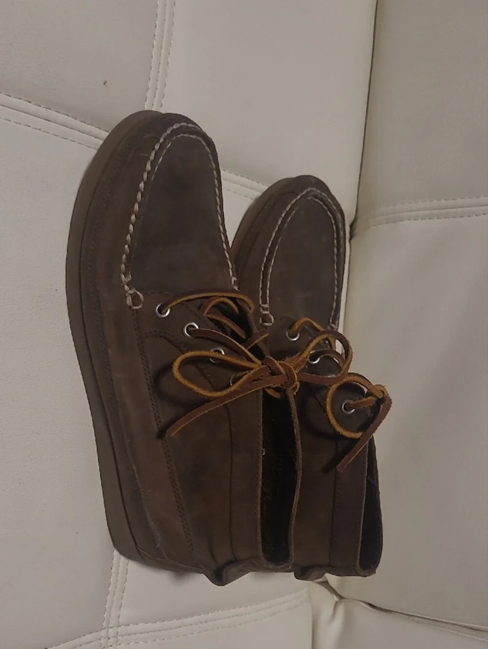 Men's Sperry Top Sider Brown Leather Lace-Up Moc Toe Shoes